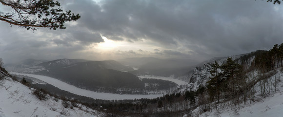 clouds over mountains