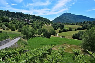 Fototapeta na wymiar Italy-views on the mountains from Dorsino
