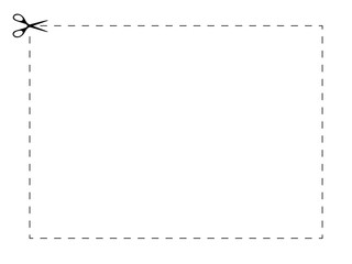 Coupon boundary box with a dotted cut line.