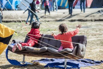Greece, Idomeni (border with Macedonia), March 22nd 2016: the biggest refugee camp in Europe at...