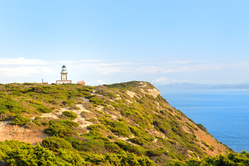 Fototapeta na wymiar Weather station on island Corsica near Bonifacio