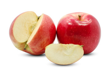 Fresh apple fruits isolated on white background