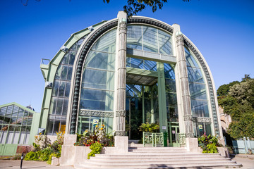 Greenhouse in Jardin Des Plantes botanical garden, Paris, France
