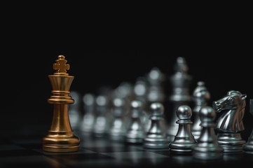 Business leader concept. Chess board game strategy planning and competition