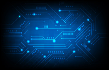 abstract background of blue Printed Circuit Board, sci fi science concept