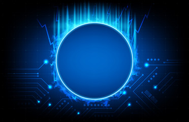 abstract background of blue Printed Circuit Board, sci fi science concept