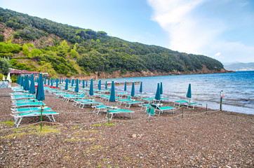 Fototapeta na wymiar Amazing beach of Tuscany coastline in summer