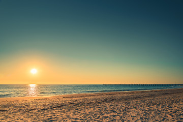 Port Noarlunga beach at sunset, South Australia