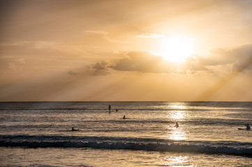 Beautiful sunset from the shoreline. Background and holiday concept