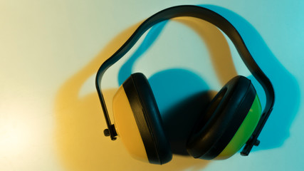 noise protection headphones on backgroung