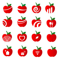 Apple Icon Set on white background