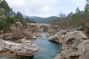Fototapeta na wymiar Medieval stone bridge