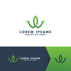 Letter W logo template design icon vector