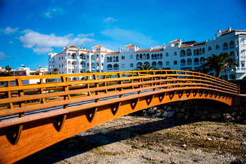 Obraz premium The River Chillar that runs through Nerja on the Costa del sol to the sea