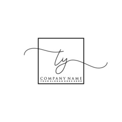 TY Initial handwriting logo vector