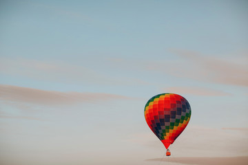 Hot air balloon on sky background