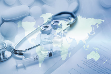 医療イメージ　世界的な感染症の流行と治療