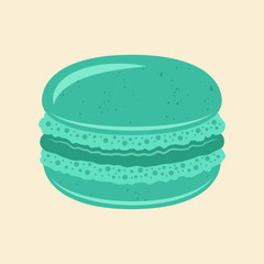 Macaroon dessert vector mint color illustration