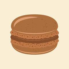 Macaroon french dessert vector chocolate color