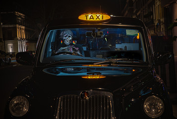 Zombie driving a taxi