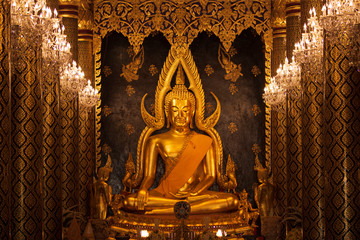 Phra Buddha Chinnarat Wat Pra Sri Rattana Mahathat Temple Phitsanulok Thailand Golden Image