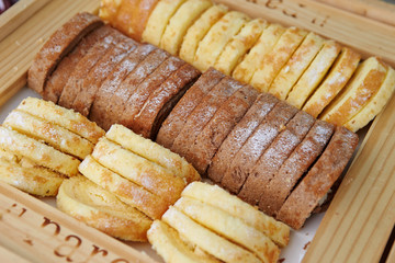 Sweet roll cake at buffet 