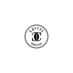 Modern and simple letter C for logo design  coffee roaster stamp, emblem, label with black color