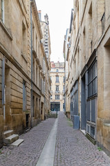Fototapeta na wymiar Bordeaux, beautiful french city, typical pedestrian street in the center