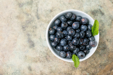 Ripe and juicy fresh blueberries