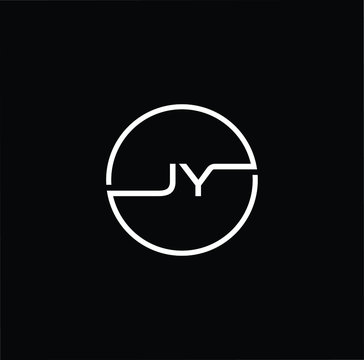 Minimal elegant monogram art logo. Outstanding professional trendy awesome artistic JY YJ initial based Alphabet icon logo. Premium Business logo White color on black background