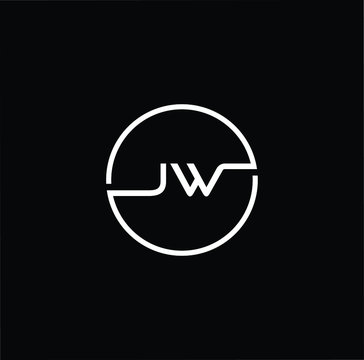 Minimal elegant monogram art logo. Outstanding professional trendy awesome artistic JW WJ initial based Alphabet icon logo. Premium Business logo White color on black background