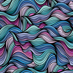 Abstract streaming waves seamless background.