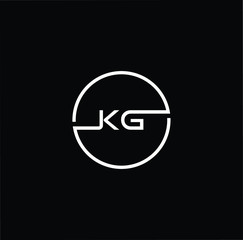 Minimal elegant monogram art logo. Outstanding professional trendy awesome artistic KG GK initial based Alphabet icon logo. Premium Business logo White color on black background