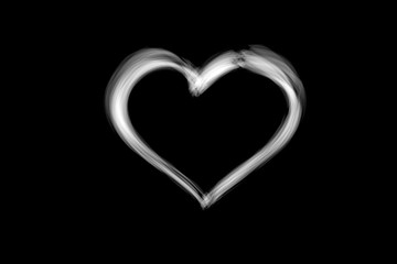 heart on black background