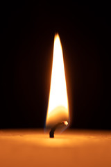 Flame of a candle light, makro shot