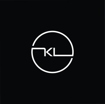 Minimal elegant monogram art logo. Outstanding professional trendy awesome artistic KL LK initial based Alphabet icon logo. Premium Business logo White color on black background