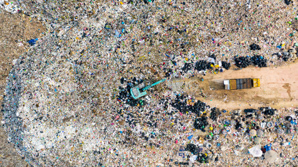 Ecosystem and healthy environment concepts and background, Garbage pile in trash dump or landfill,...