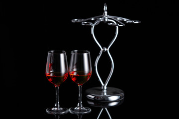 Glass red wine cup