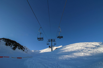 Fototapeta na wymiar Ski Lift - Montgenèvre, France 