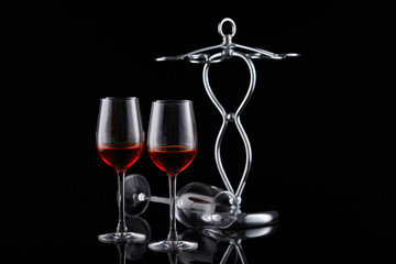 Glass red wine cup