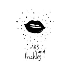 Lips with freckles