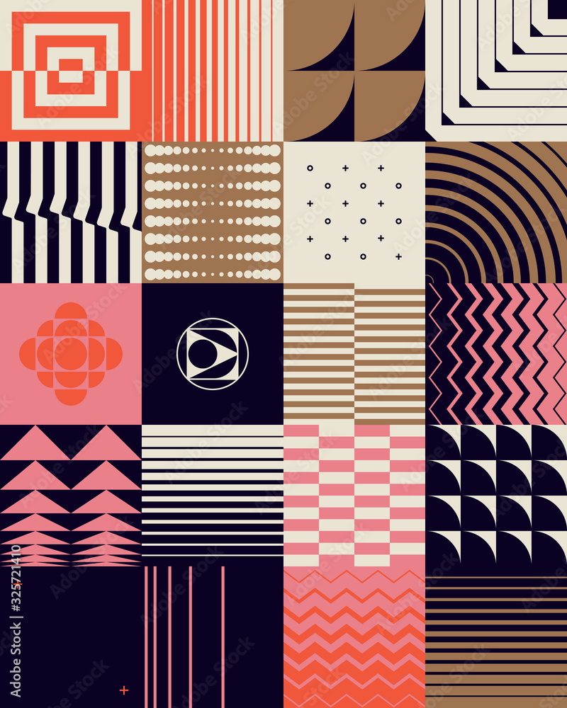 Aufkleber retro future abstract vector pattern
