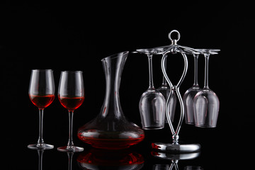 Glass red wine cup