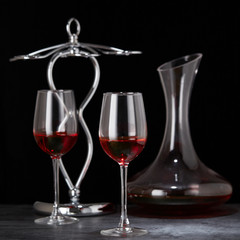 Glass red wine cup