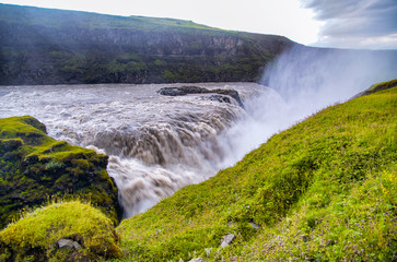 Gullfoss Natural Reserve in summer, Iceland