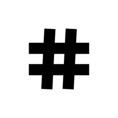 Hashtag icon vector isolated on white background. black hashtag icon