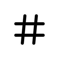Hashtag icon vector isolated on white background. black hashtag icon