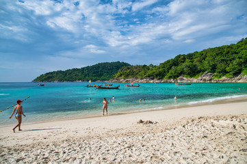 PHUKET, THAILAND - DECEMBER 19, 2019: Beautiful view of Freedom Beach on a sunny day