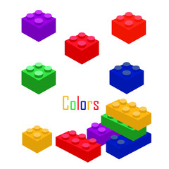 blocks colorful block art vector icon for toy apps and websites