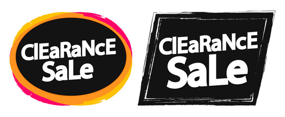 Set Clearance Sale banners, discount tags design template, vector illustration